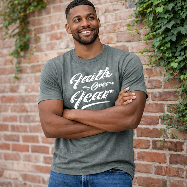 Faith Over Fear - Grey Concrete Heather