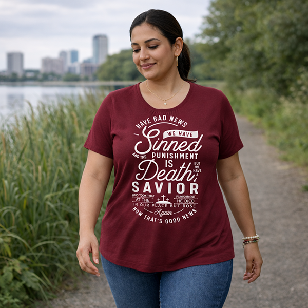 Bad News / Good News Savior Message - Maroon