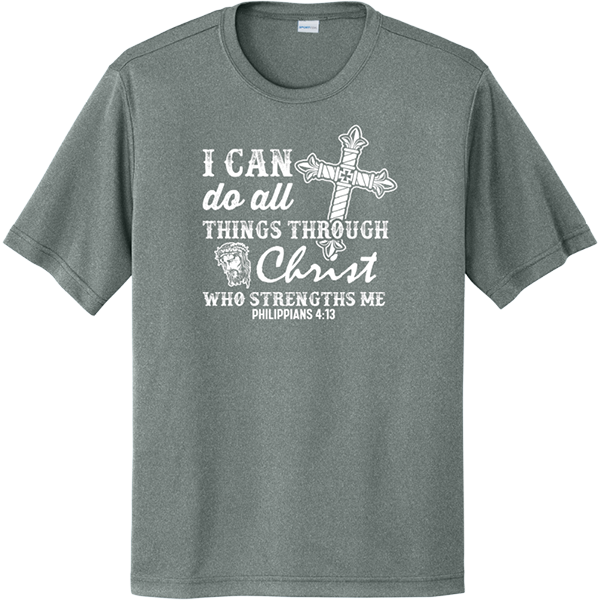 I Can Do All Things Through Christ - Grey Concrete Heather