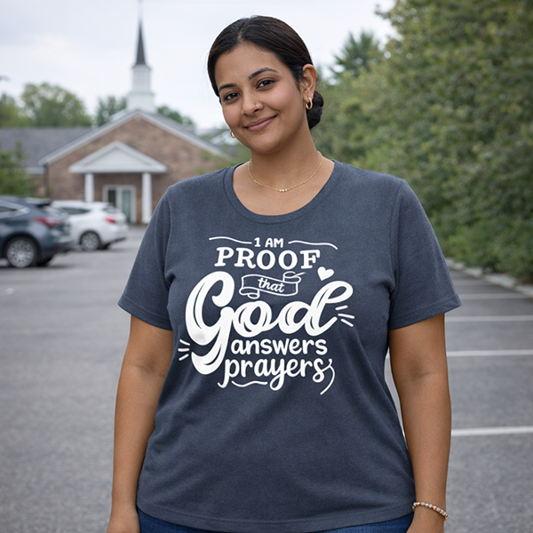 Proof God Answers Prayers - True Navy Heather