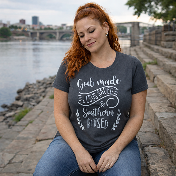 God Made Jesus Saved - Grey Concrete Heather