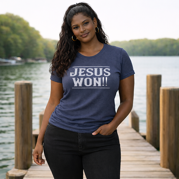 Jesus Won!! - True Navy Heather