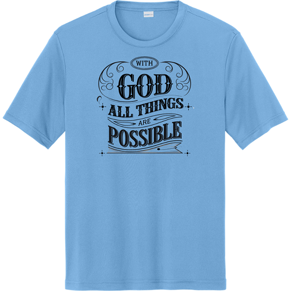 With God All Things Possible - Carolina Blue