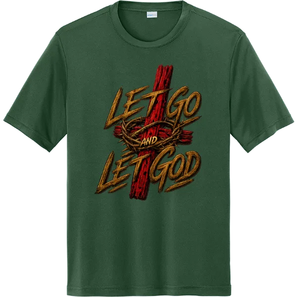 Let Go Let God Cross - Forest Green