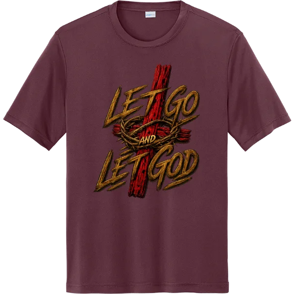 Let Go Let God Cross - Maroon