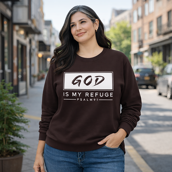 God Is My Refuge (Psalm 91) - Dark Chocolate Brown