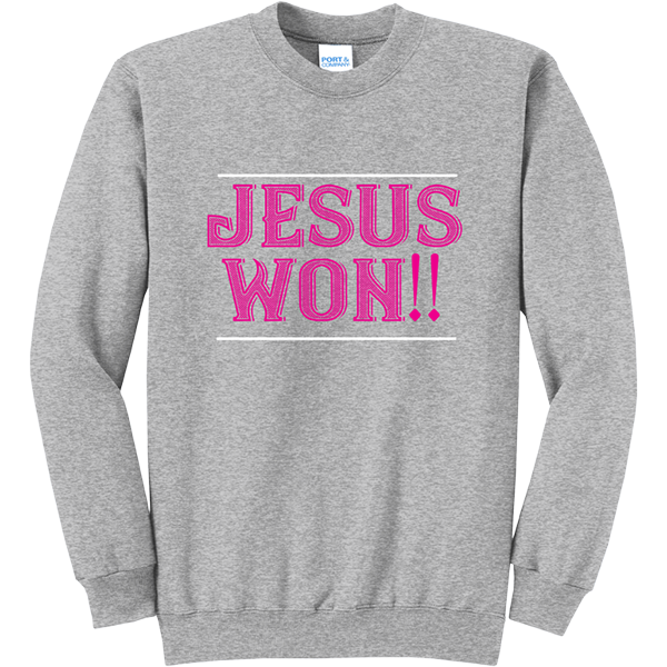 Jesus Won!! - Athletic Heather