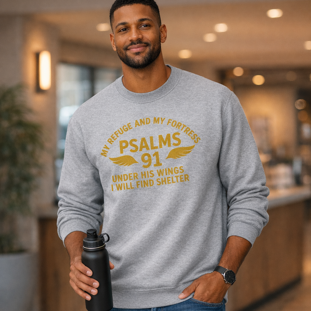 Under His Wings (Psalms 91) - Athletic Heather