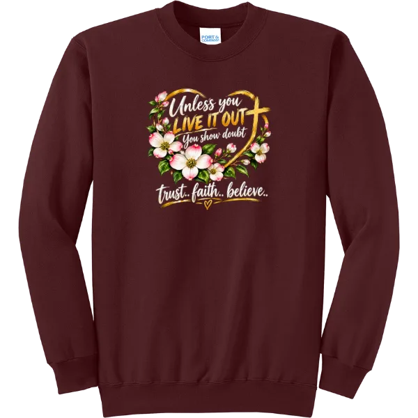 Live It Out Floral Faith - Maroon