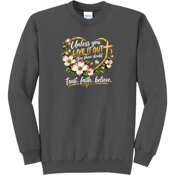 Live It Out Floral Faith - Charcoal