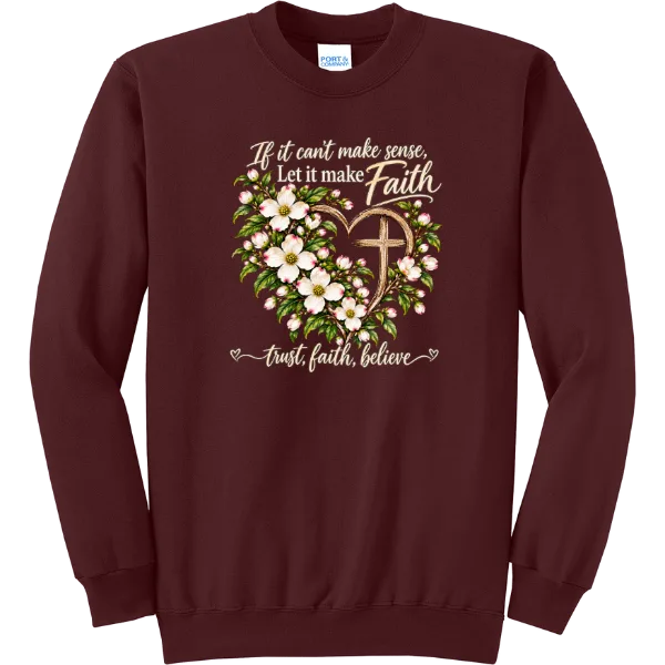 Let It Make Faith Floral Heart - Maroon