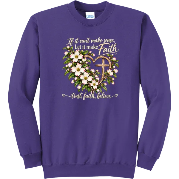 Let It Make Faith Floral Heart - Purple