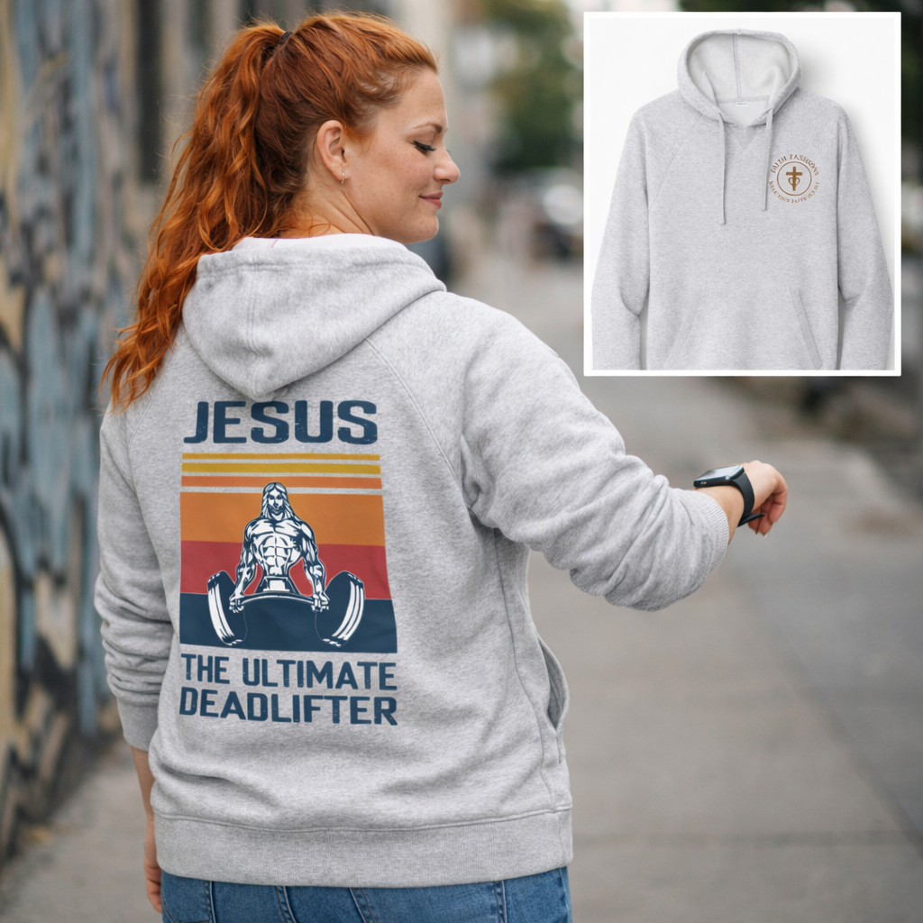 Jesus the Ultimate Deadlifter - Athletic Heather