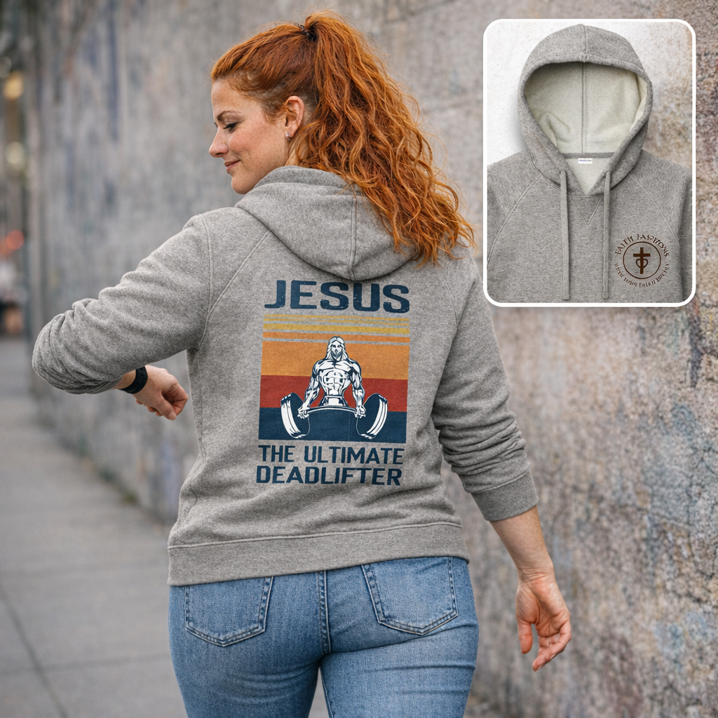Jesus the Ultimate Deadlifter - Vintage Heather