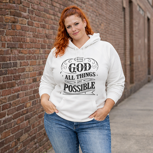 With God All Things Possible - White