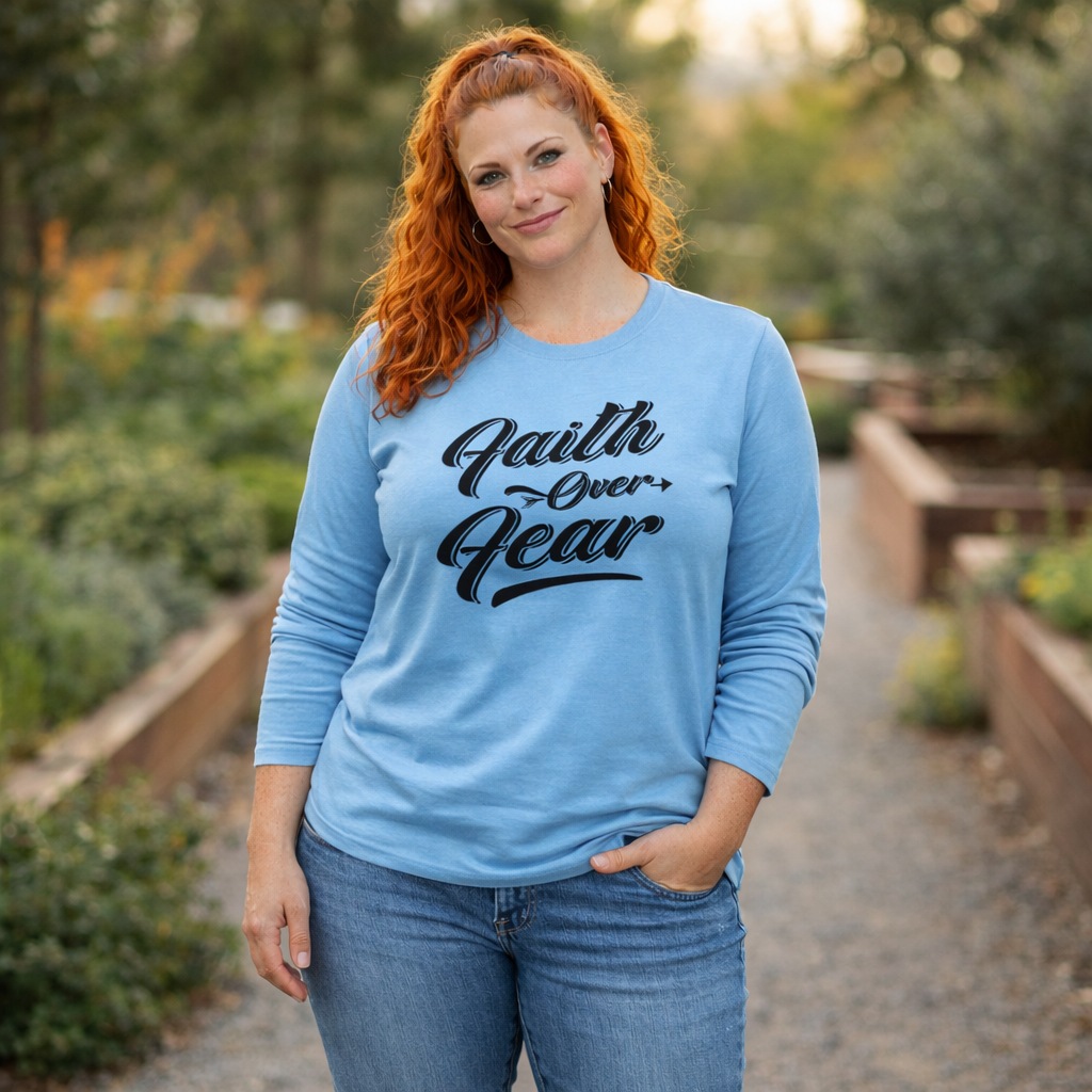 Faith Over Fear - Carolina Blue