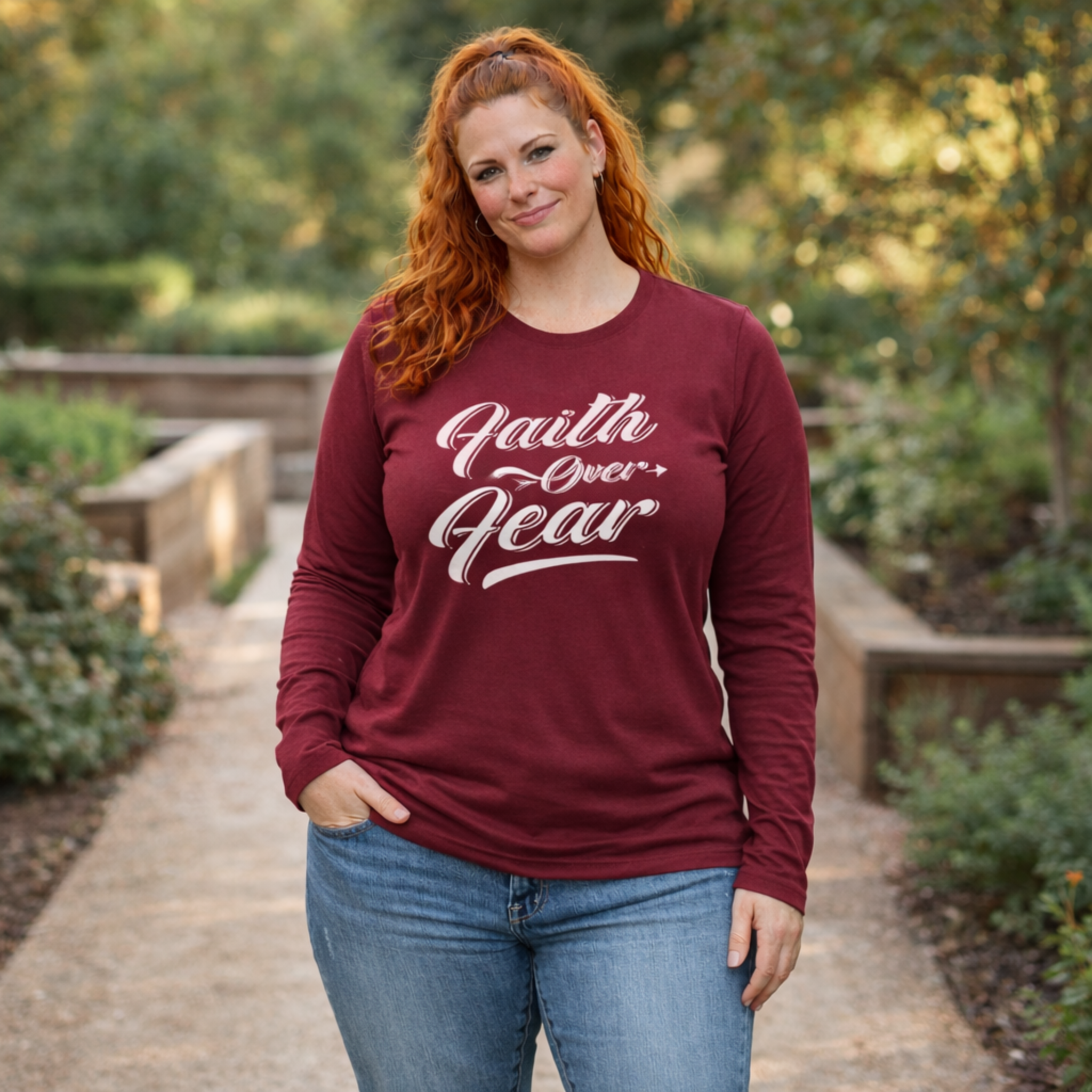 Faith Over Fear - Maroon