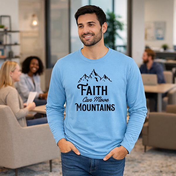 Faith Can Move Mountains - Carolina Blue