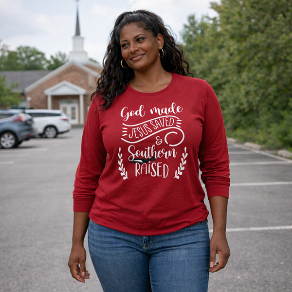 God Made Jesus Saved - Deep Red