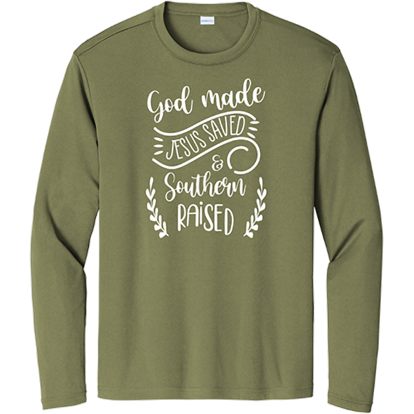 God Made Jesus Saved - Olive Drab Green