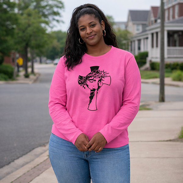 Crowned Cross - Neon Pink