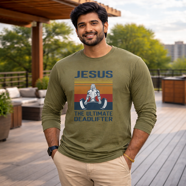 Jesus the Ultimate Deadlifter - Olive Drab Green