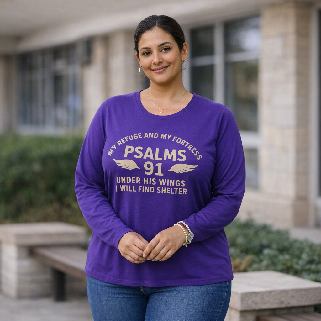 Under His Wings (Psalms 91) - Purple