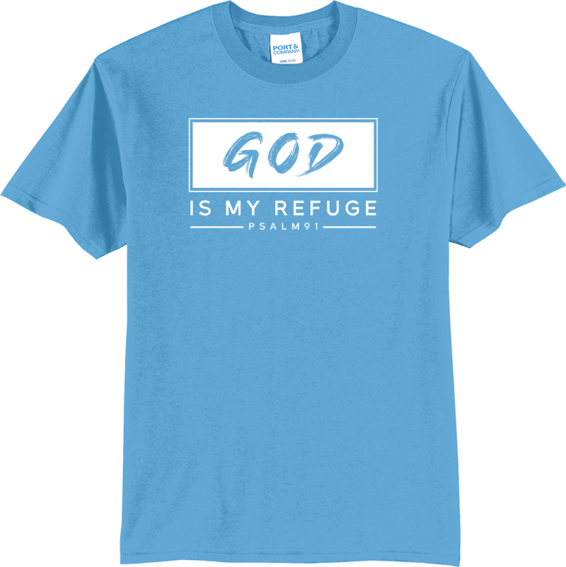 God Is My Refuge (Psalm 91) - Aquatic Blue