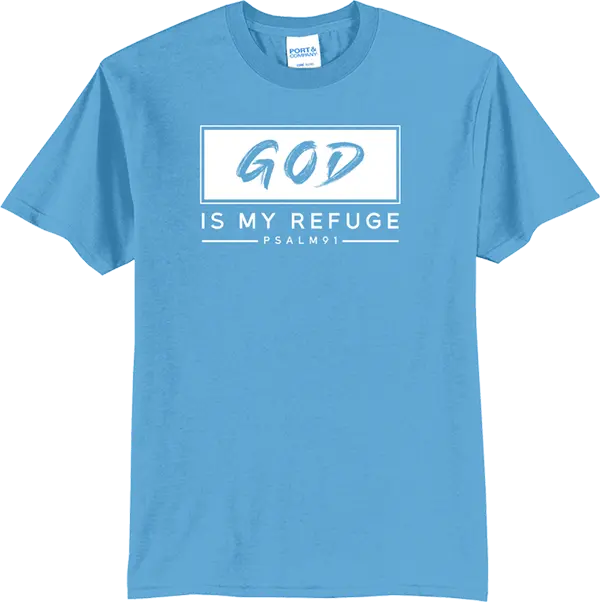 God Is My Refuge (Psalm 91) - Aquatic Blue