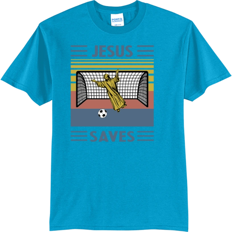 Jesus Saves - Neon Blue