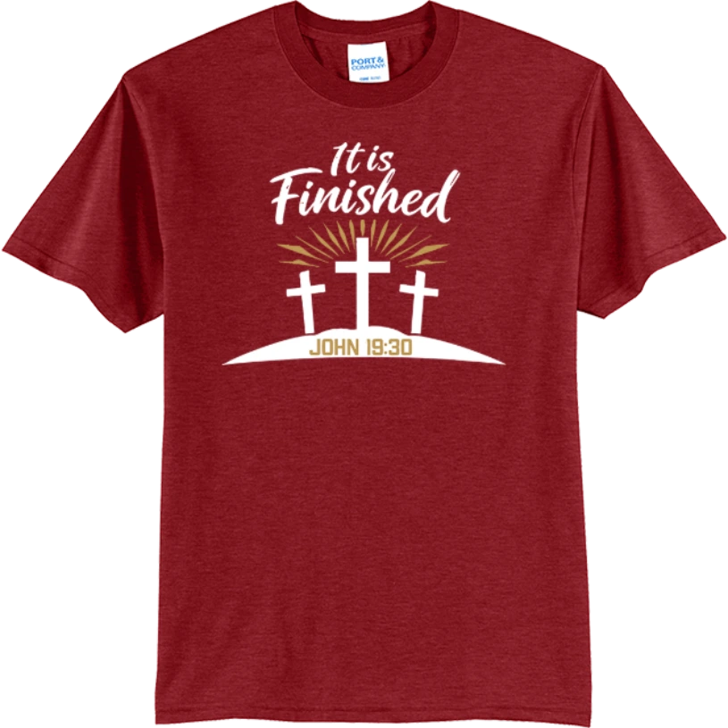 It Is Finished – John 19:30 - Vintage Red
